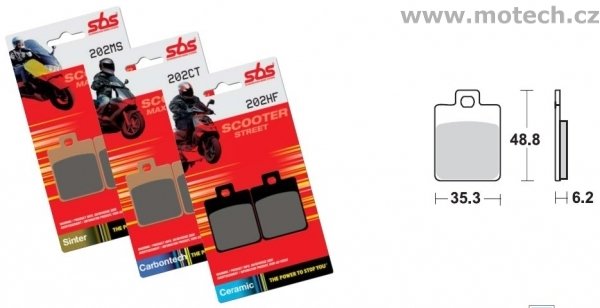 Brzdové destičky zadní SBS - 202CT - Kliknutím na obrázek zavřete