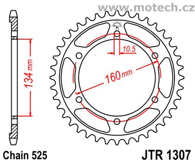 Rozeta JTR1307-46 pro: HONDA CBR 600RR - Kliknutím na obrázek zavřete