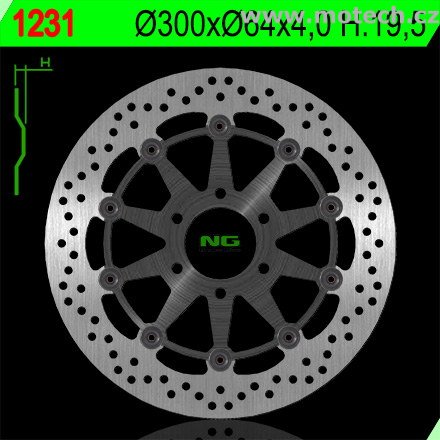 Brzdový kotouč NG 1231 - plovoucí - Kliknutím na obrázek zavřete