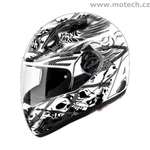 Přilba AIROH PIT ONE XR THORNS bílá - Kliknutím na obrázek zavřete