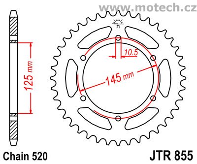 Rozeta JTR855-48 pro: YAMAHA XJ 600 Diversion - Kliknutím na obrázek zavřete