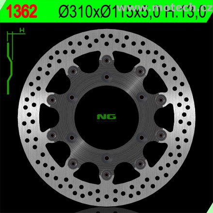 Brzdový kotouč NG 1362 - plovoucí - Kliknutím na obrázek zavřete