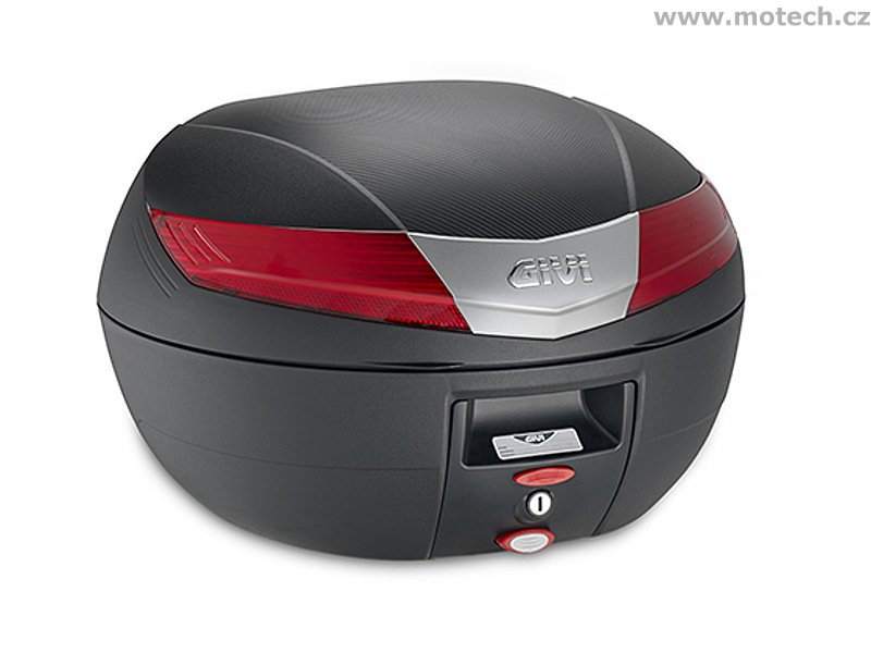 V 40N kufr GIVI černý s červenými odrazkami (Monokey), objem 40 litrů - Kliknutím na obrázek zavřete
