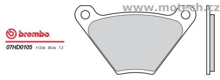 Brzdové destičky Brembo - BRM 07HD0105 - Kliknutím na obrázek zavřete