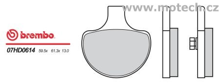 Brzdové destičky Brembo - BRM 07HD0614 - Kliknutím na obrázek zavřete
