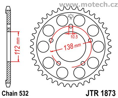 Rozeta JTR1873-48 pro: YAMAHA YZF-R6 DID532 - Kliknutím na obrázek zavřete