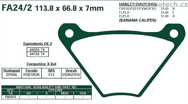 Brzdové destičky EBC - FA24/2 - Kliknutím na obrázek zavřete