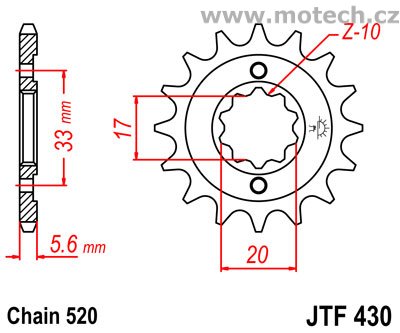 Kolečko JTF430-13 pro: KAWASAKI KXF 250 - Kliknutím na obrázek zavřete