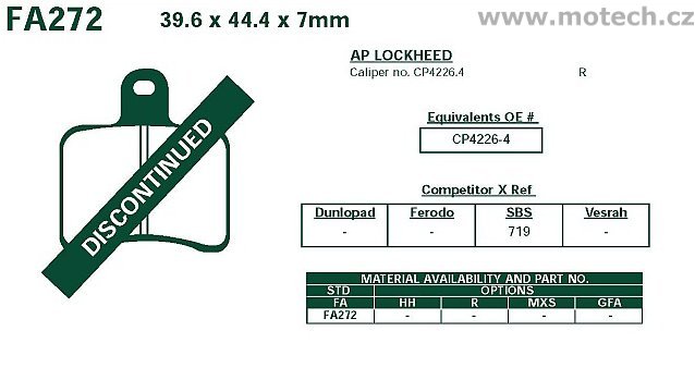 Brzdové destičky EBC - FA272 - Kliknutím na obrázek zavřete