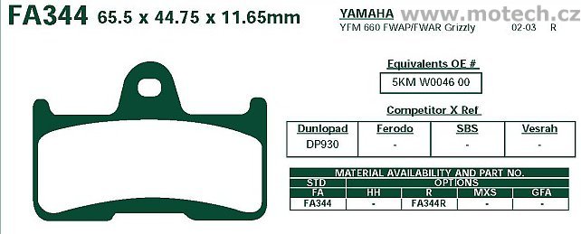 Brzdové destičky EBC - FA344R - Kliknutím na obrázek zavřete