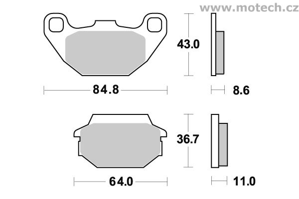 Brzdové destičky zadní SBS - 749HF - Kliknutím na obrázek zavřete