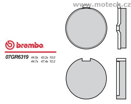 Brzdové destičky Brembo - BRM 07GR6319 - Kliknutím na obrázek zavřete