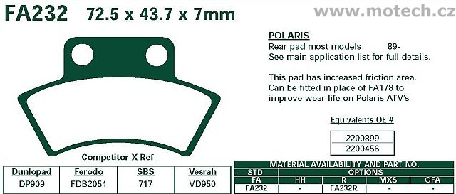Brzdové destičky EBC - FA232R - Kliknutím na obrázek zavřete