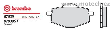 Brzdové desky Brembo - BRM 07039 - Kliknutím na obrázek zavřete