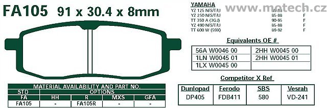 Brzdové destičky EBC - FA105R - Kliknutím na obrázek zavřete