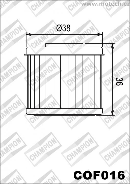 Olejový filtr CHAMPION COF016 - Kliknutím na obrázek zavřete