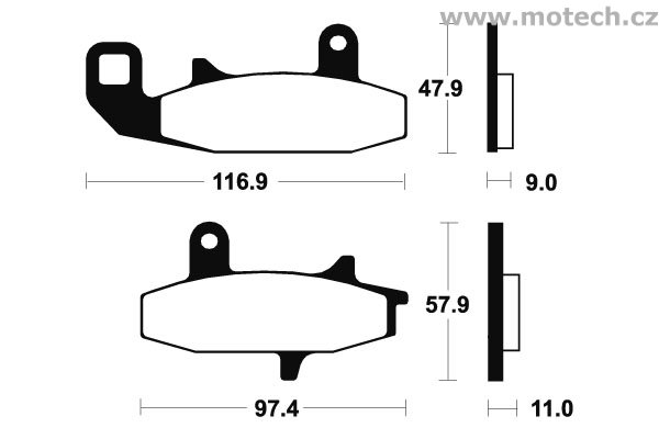 Brzdové destičky přední Bendix - MF 126 - Kliknutím na obrázek zavřete