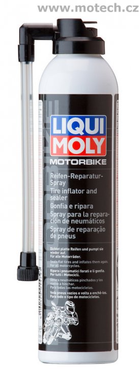 LIQUI MOLY Motorbike sprej pro opravu defektu motopneumatiky 300ml - Kliknutím na obrázek zavřete