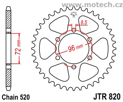 Rozeta JTR820-42 pro: SUZUKI DR 250S - Kliknutím na obrázek zavřete
