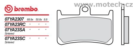 Brzdové destičky Brembo - BRM 07YA2307 - Kliknutím na obrázek zavřete