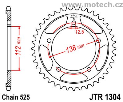 Rozeta JTR1304-43 pro: HONDA CBR 600F DID525 - Kliknutím na obrázek zavřete