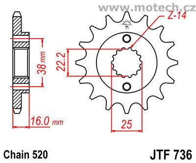 Kolečko JTF736-14 pro DUCATI 900 Monster i.e - Kliknutím na obrázek zavřete