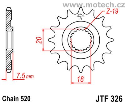 Kolečko JTF326-13 pro: HONDA CR 125 - Kliknutím na obrázek zavřete