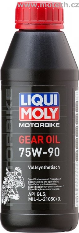 LIQUI MOLY Motorbike Gear Oil SAE 75W-90 - plně syntetický převodový olej 500ml - Kliknutím na obrázek zavřete