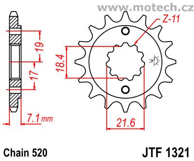 Kolečko JTF-1321-12 pro: HONDA CBF 250 - Kliknutím na obrázek zavřete