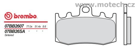 Brzdové destičky Brembo - BRM 07BB26SA - Kliknutím na obrázek zavřete