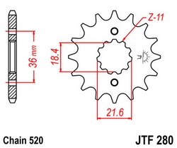 JT sprockets řetězová kola a rozety