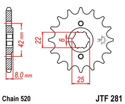 JT sprockets řetězová kola a rozety