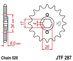 JT sprockets řetězová kola a rozety