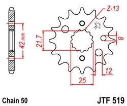 JT sprockets řetězová kola a rozety