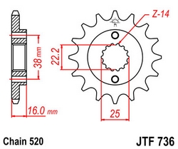 JT sprockets řetězová kola a rozety